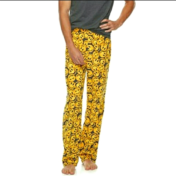 Pants Nwt Mens Fleece Lounge Pajama Pants With Smiley Faces Poshmark